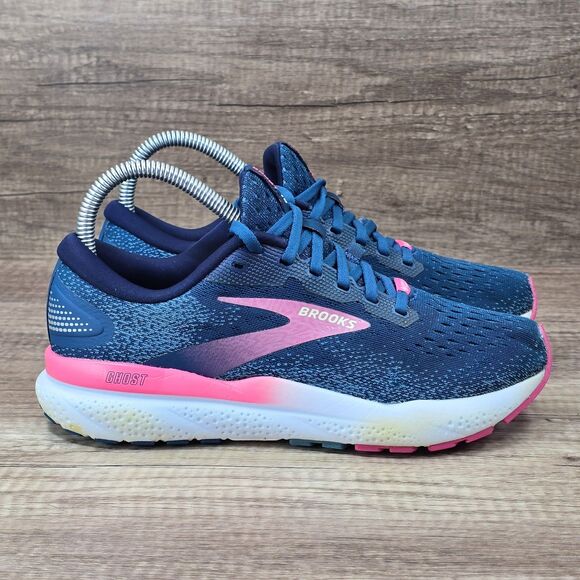 Brooks Shoes - Brooks Ghost 16 GTX Women's Sz 7 B Moroccan Blue Pink Running Shoes (1204191B422